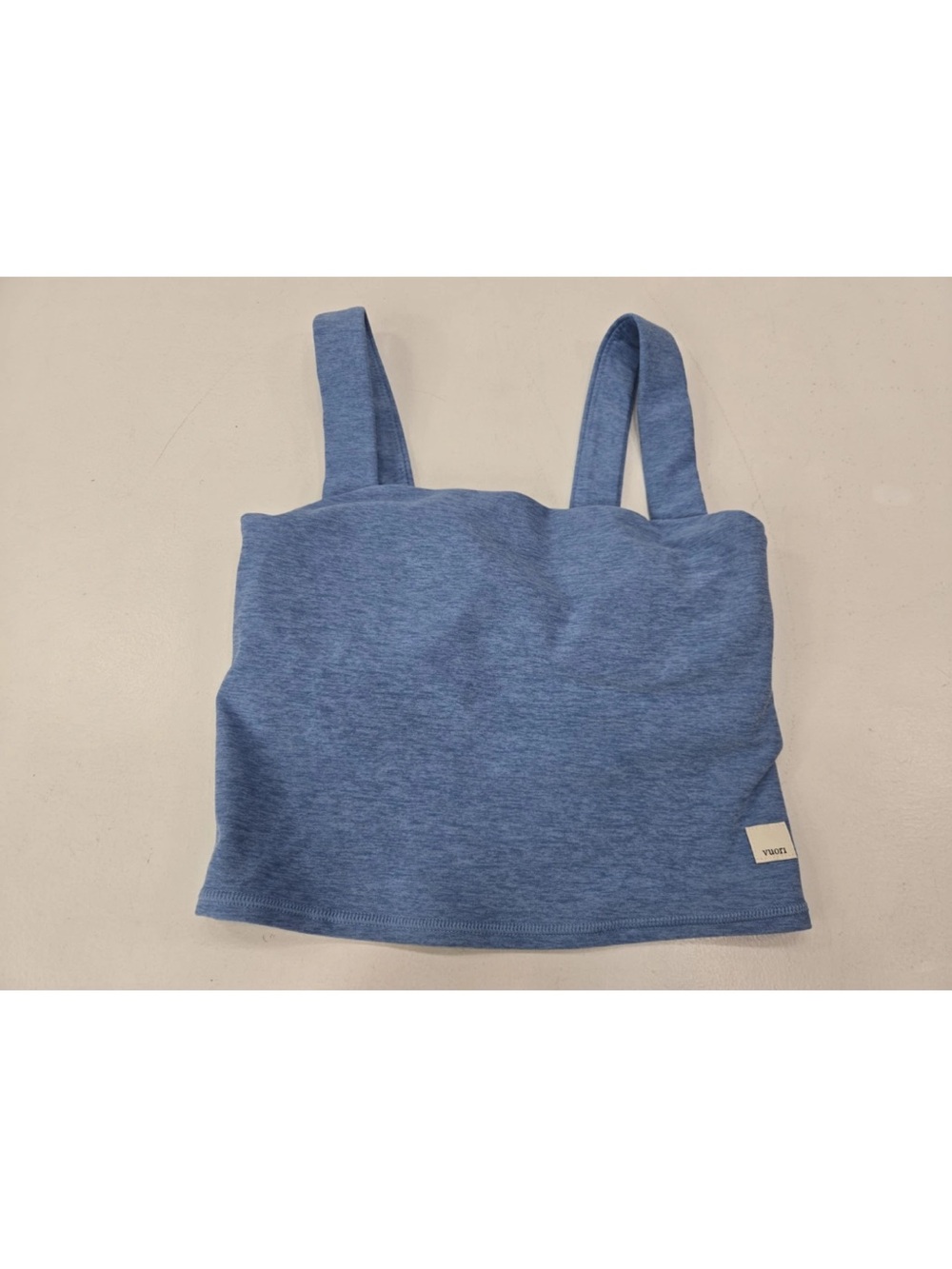 Vuori Elevation Square Neck Crop Tank Top Womens S Blue Yoga Athleisure Workout